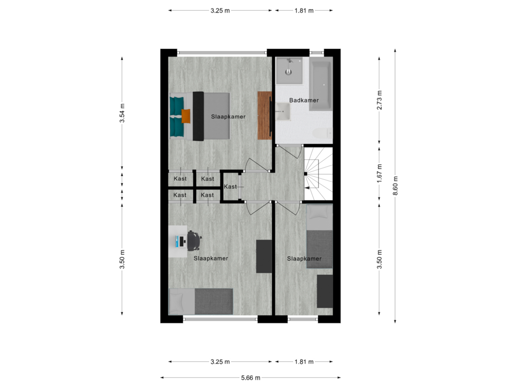 Bekijk plattegrond van Eerste verdieping van Rentmeestersstraat 35