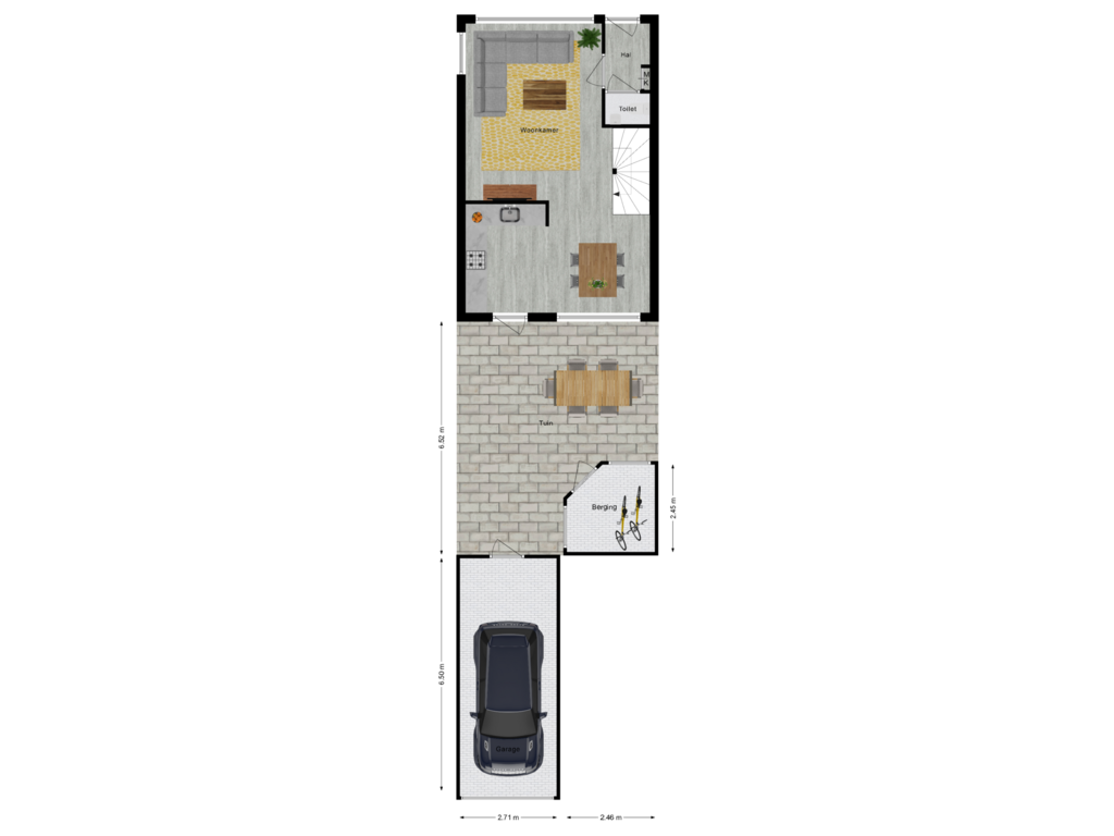 Bekijk plattegrond van Begane grond met tuin van Rentmeestersstraat 35