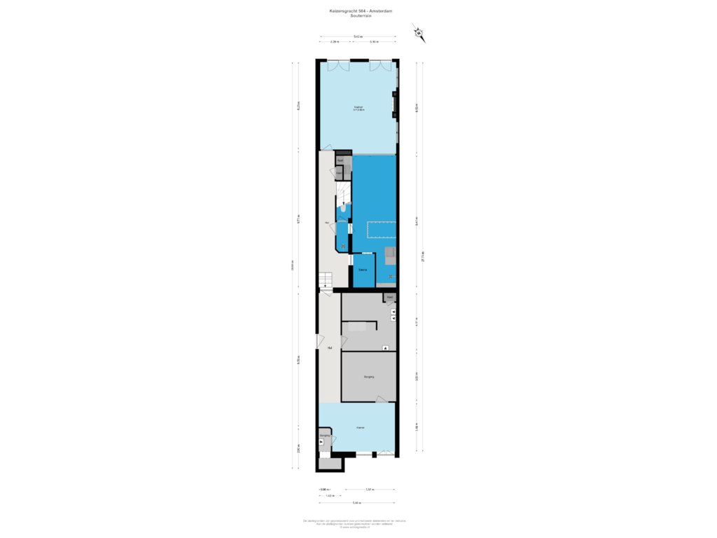 Bekijk plattegrond van Souterrain van Keizersgracht 584