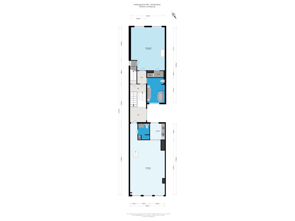 Bekijk plattegrond van 2e v van Keizersgracht 584