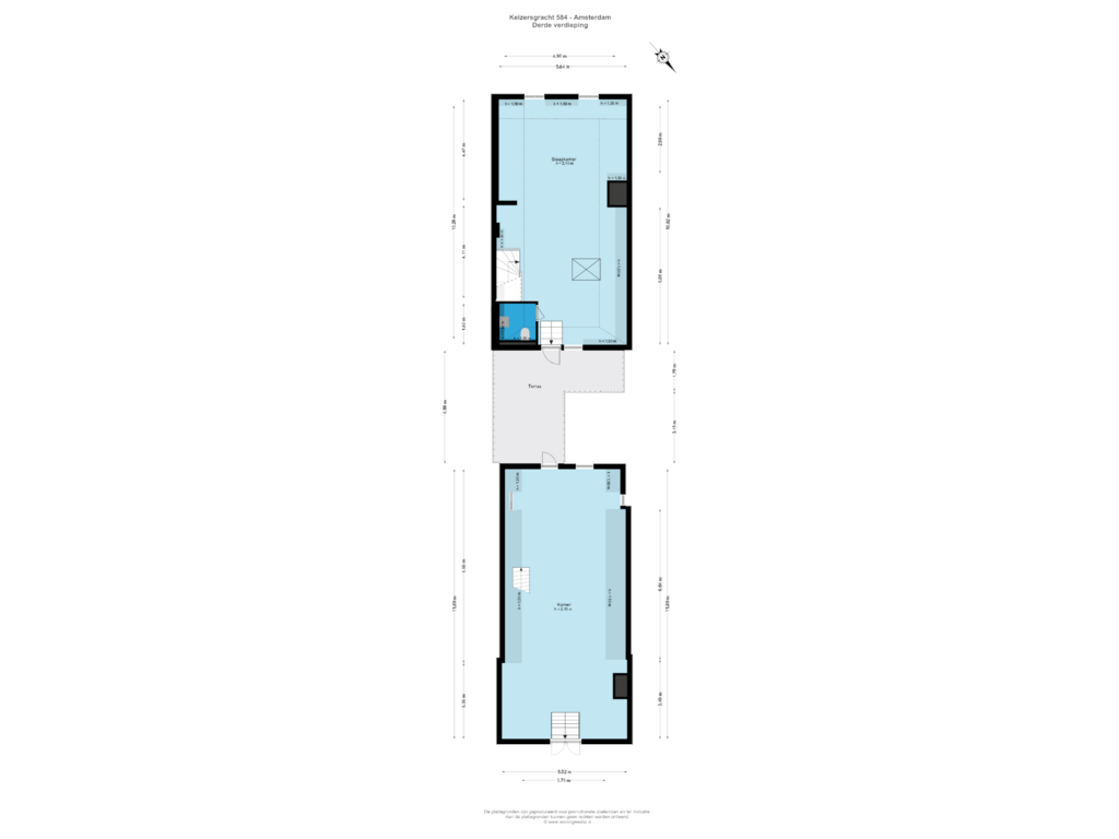 Bekijk plattegrond van 3e v van Keizersgracht 584