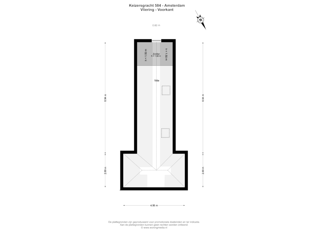 Bekijk plattegrond van 4e v - Voorkant van Keizersgracht 584