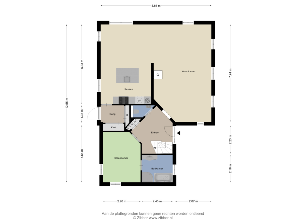 View floorplan of Begane grond of Boveneind NZ 74