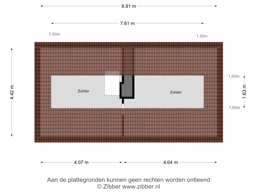 View floorplan of Zolder of Boveneind NZ 74