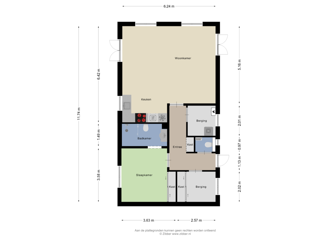 View floorplan of Bijgebouw of Boveneind NZ 74