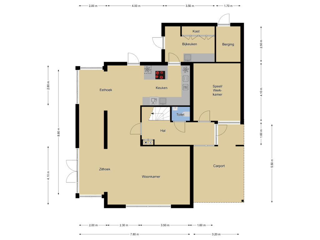 Bekijk plattegrond van Begane grond van Kerklaan 18