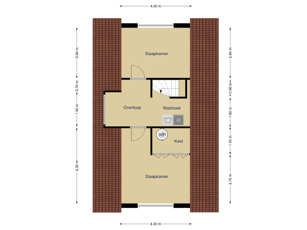 Bekijk plattegrond van 2e verdieping van Kerklaan 18