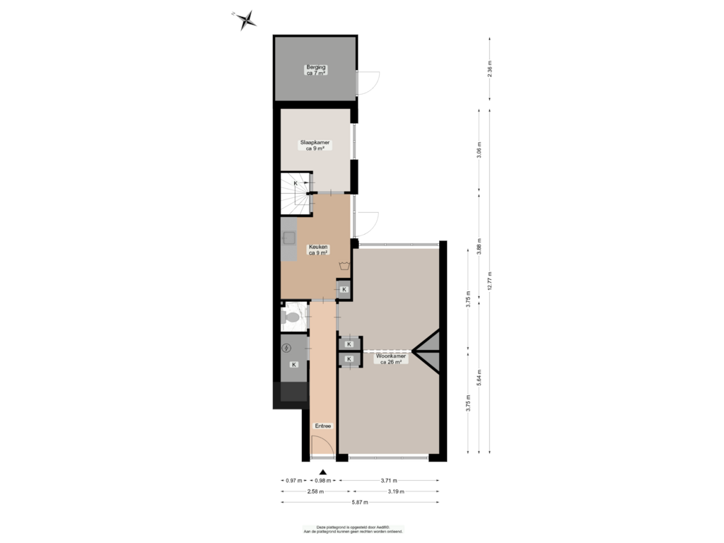 Bekijk plattegrond van Begane grond van Helper Weststraat 40