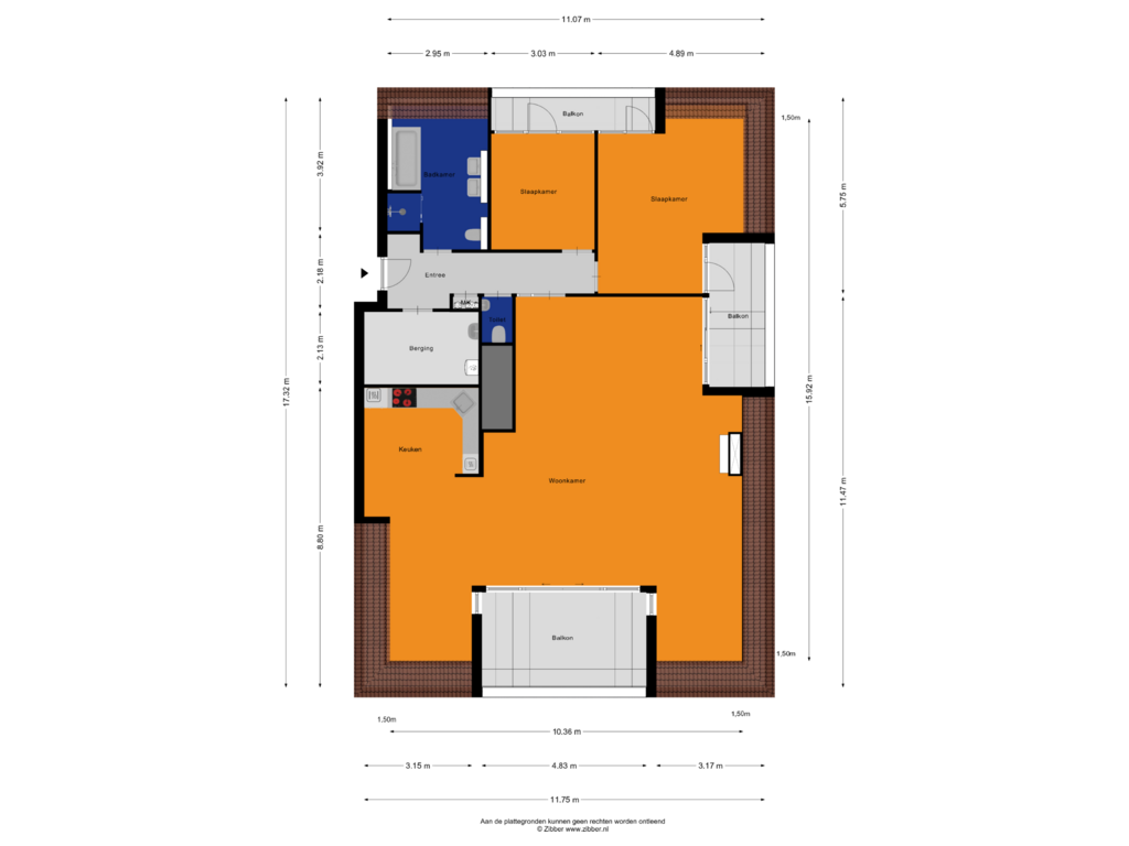 View floorplan of Appartement of Molenweg 11-N