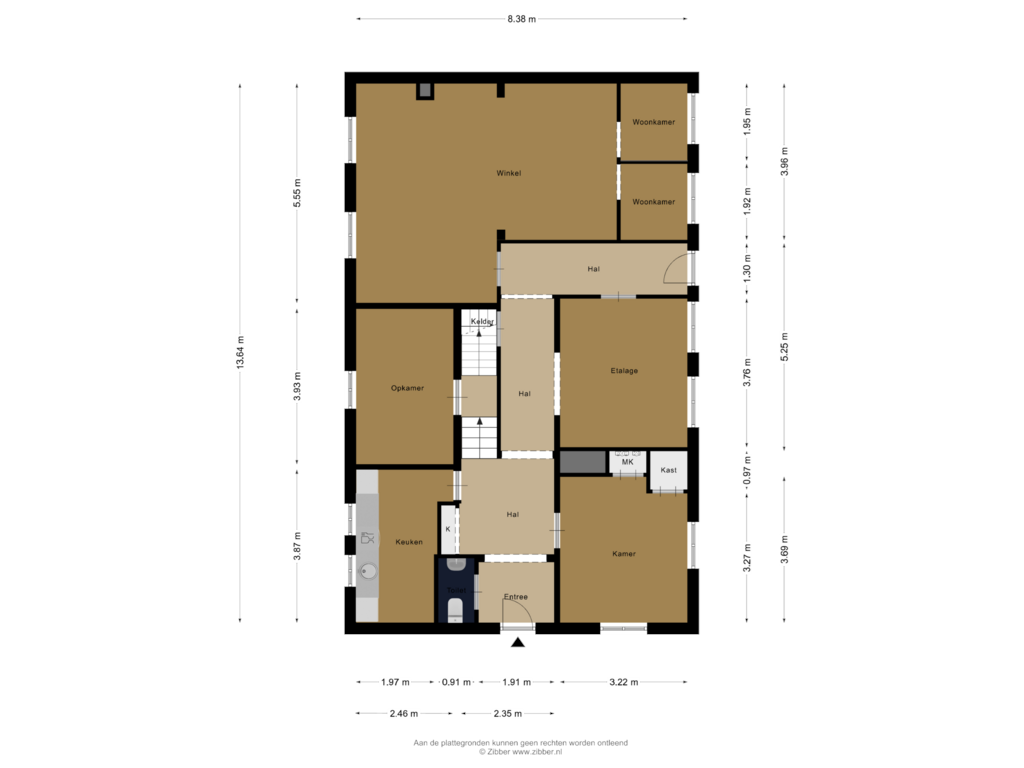 Bekijk plattegrond van Begane Grond (Dorpsstraat 1) van Dorpsstraat 1