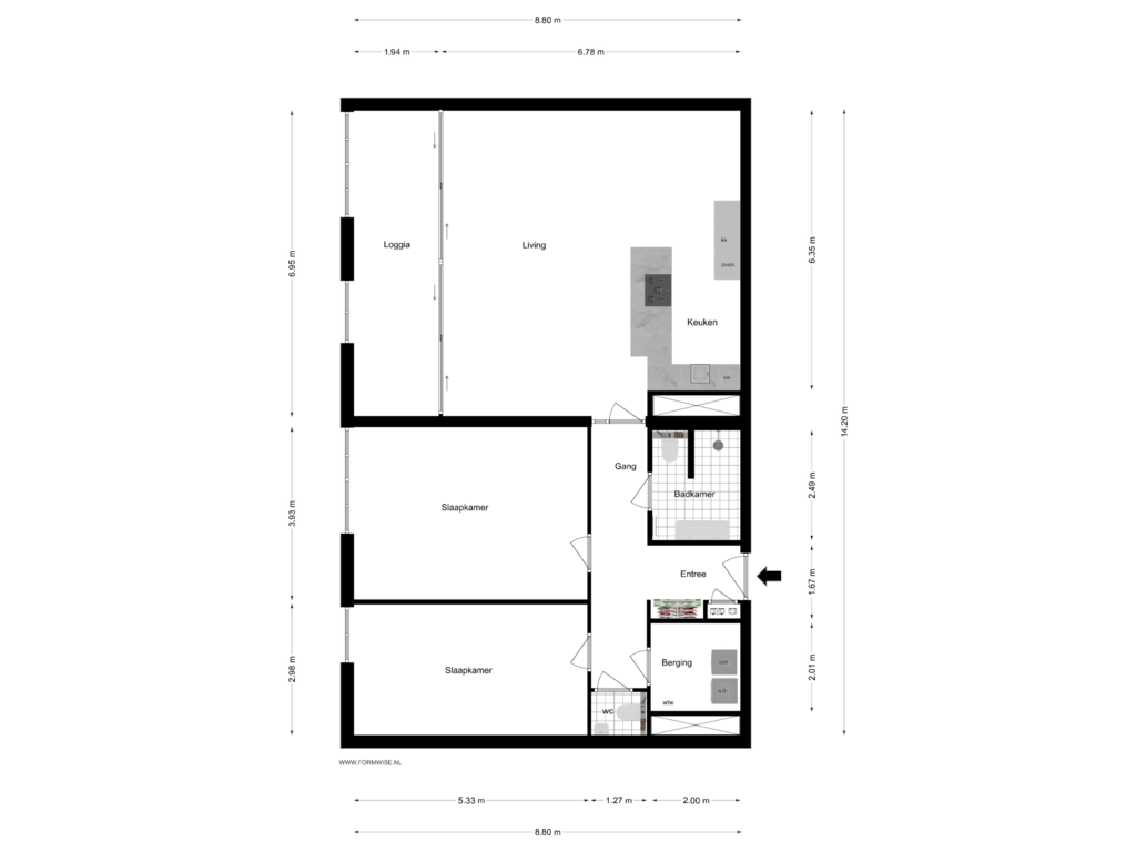 View floorplan of 4e VERDIEPING of Funenpark 190