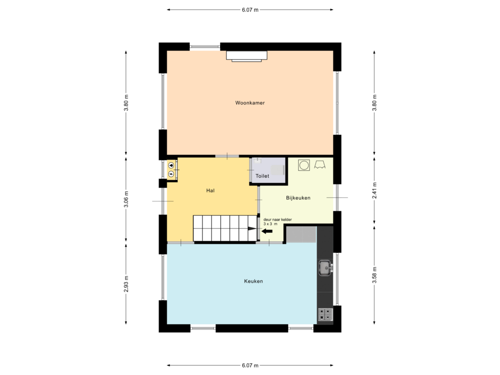 View floorplan of Begane grond of Puttenstraat 14