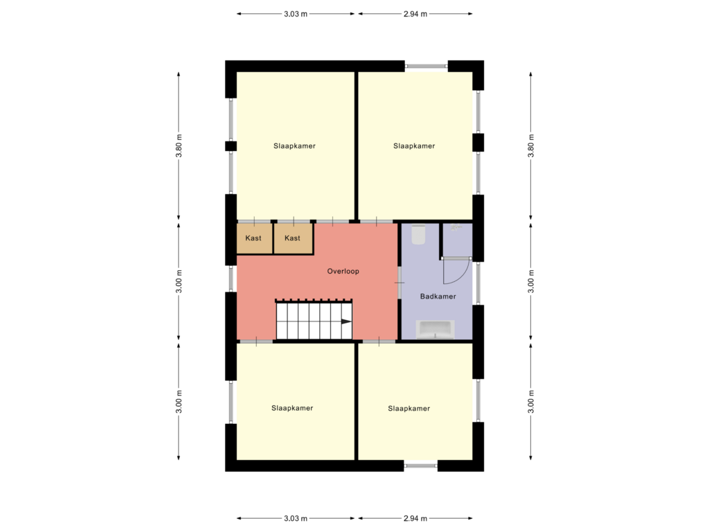 View floorplan of 1e verdieping of Puttenstraat 14