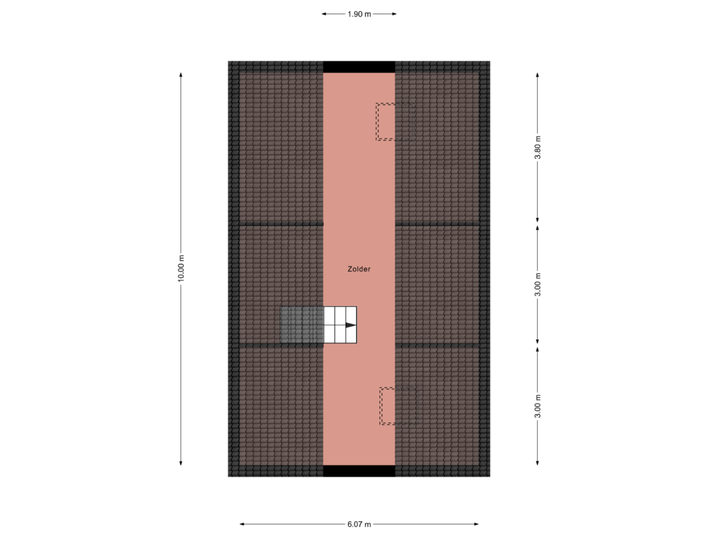 View floorplan of 2e verdieping of Puttenstraat 14