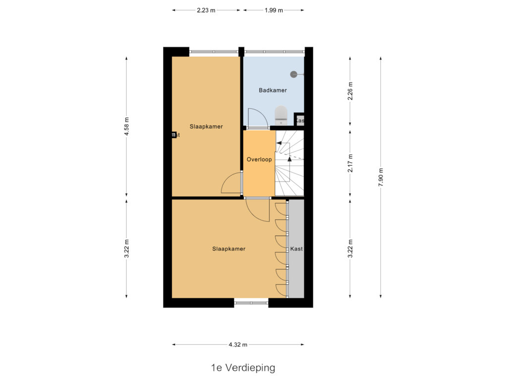 Bekijk plattegrond van 1e Verdieping van Valkhof 4