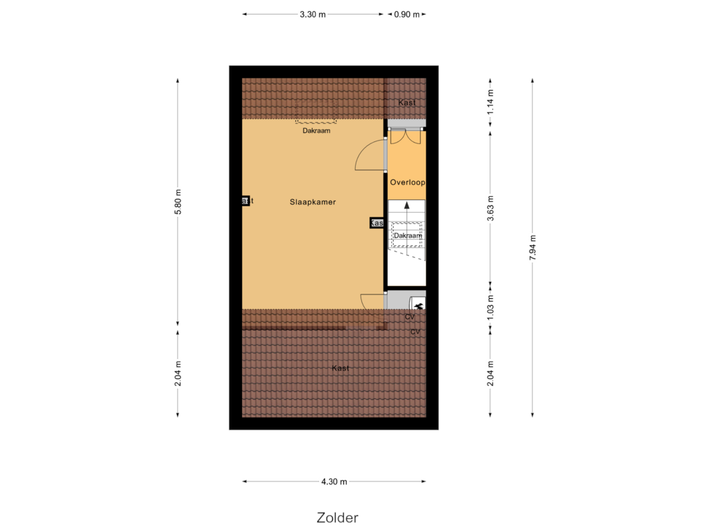 Bekijk plattegrond van Zolder van Valkhof 4