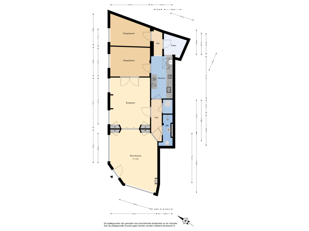 Bekijk plattegrond van Begane Grond van Van Marumstraat 36