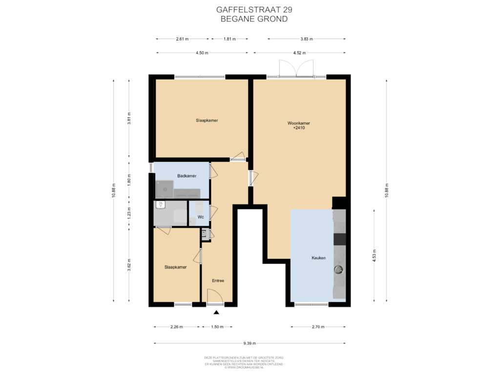 Bekijk plattegrond van Begane grond van Gaffelstraat 29