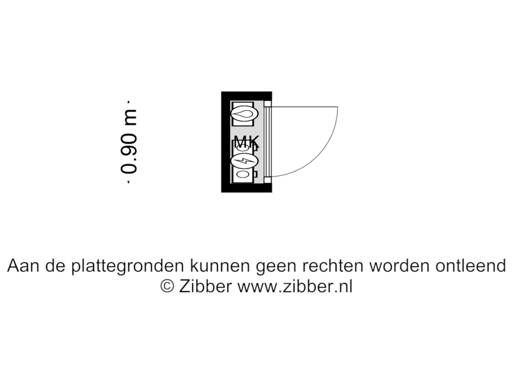 Bekijk plattegrond van Meterkast van Groot hoefbladlaan 66