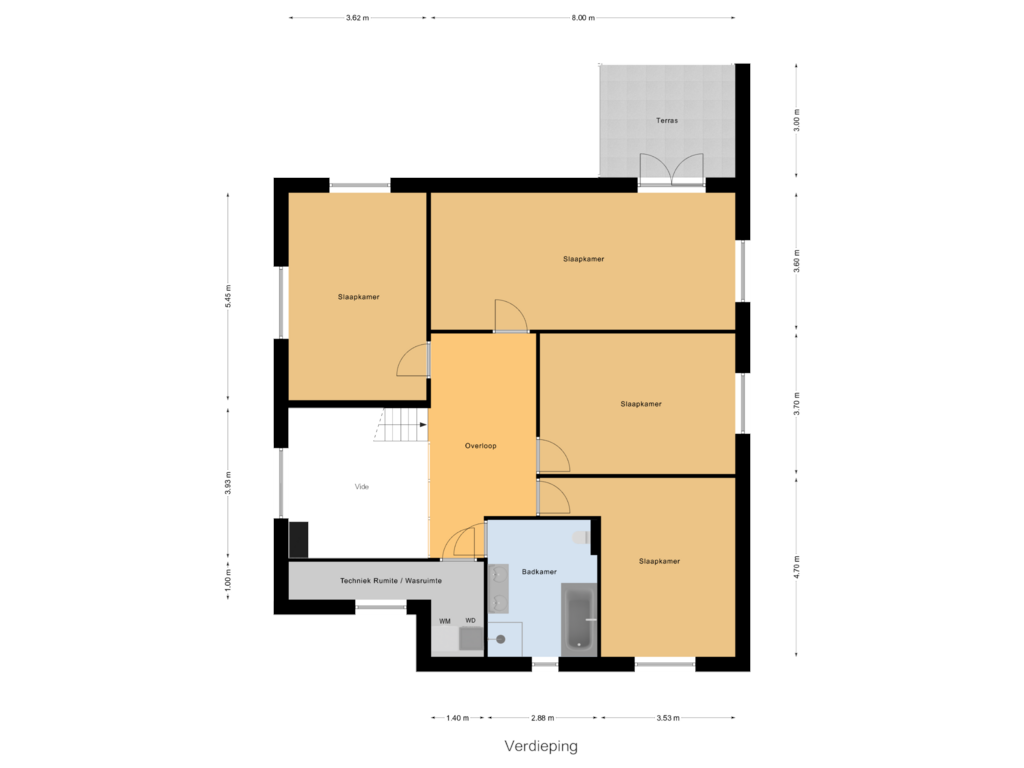 Bekijk plattegrond van Verdieping van Buizerdlaan 14