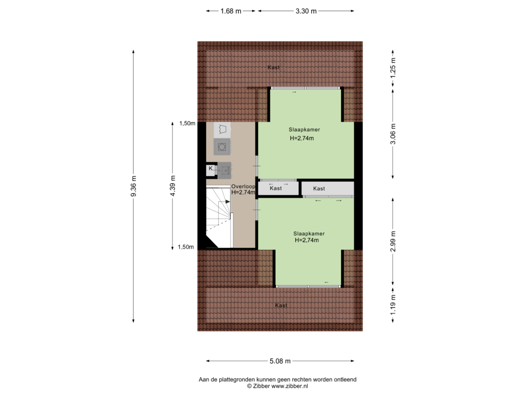 Bekijk plattegrond van Tweede verdieping van Schubertdreef 51