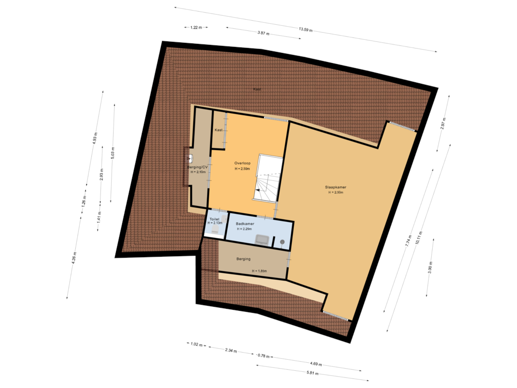 Bekijk plattegrond van Vierde verdieping van Veldhuyzen van Zantenpark 17