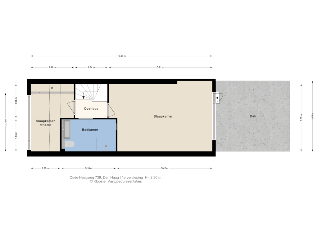 View floorplan of 1e verdieping of Oude Haagweg 739