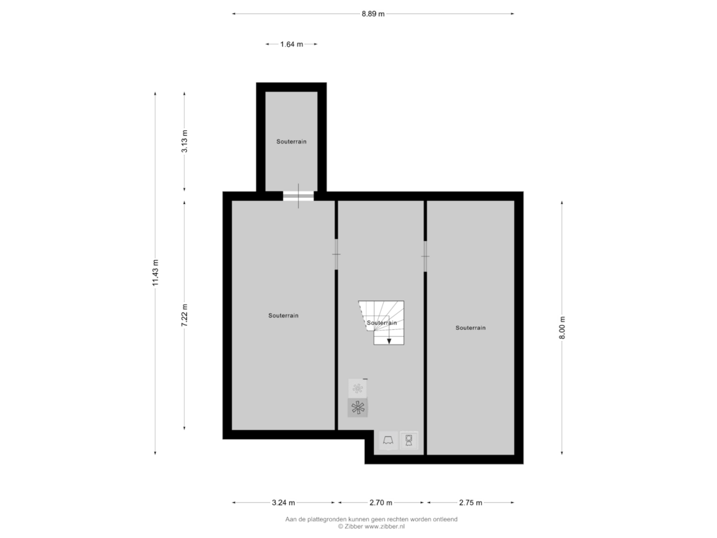 Bekijk plattegrond van Souterrain van Koopmanskamp 1