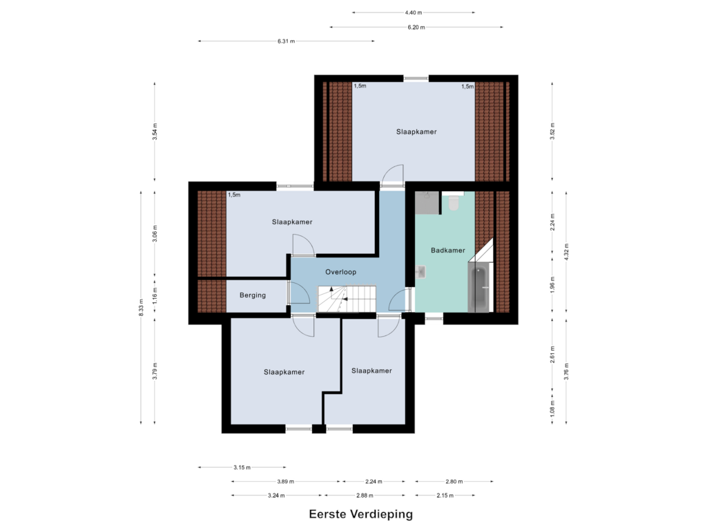 Bekijk plattegrond van Eerste Verdieping van Trambaan 2