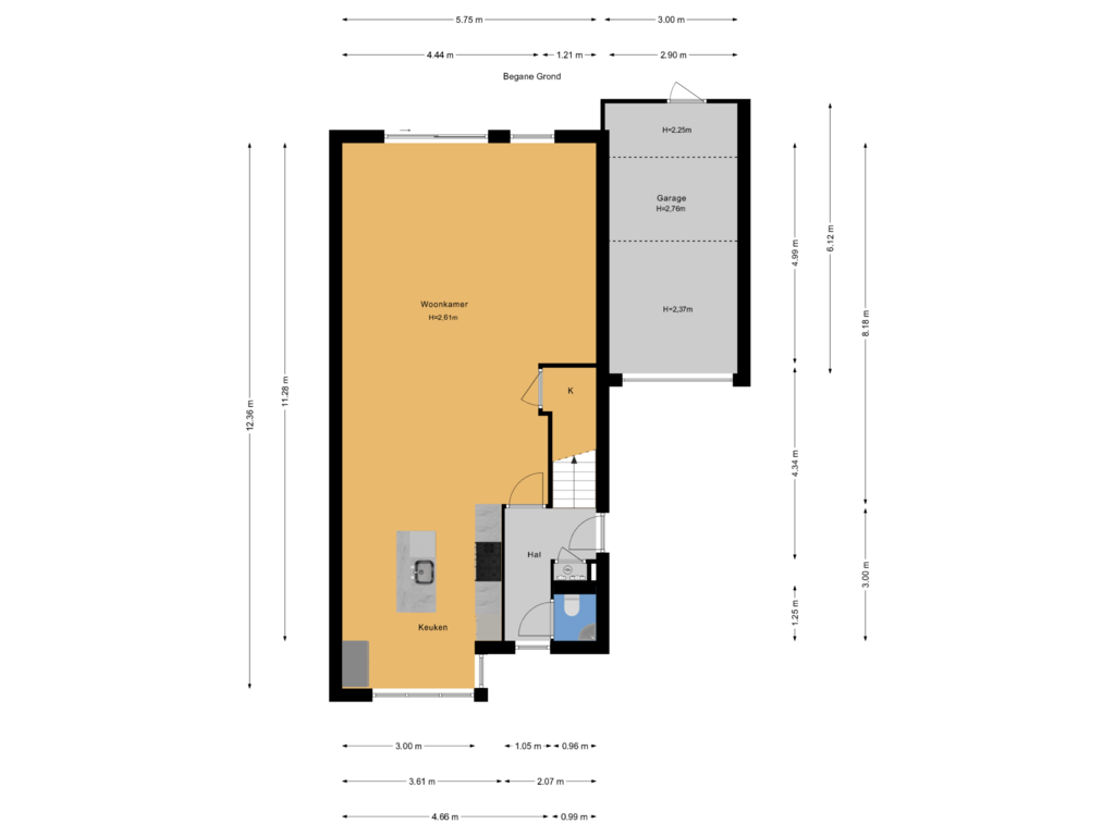 Bekijk plattegrond van Begane Grond van Ceresstraat 16