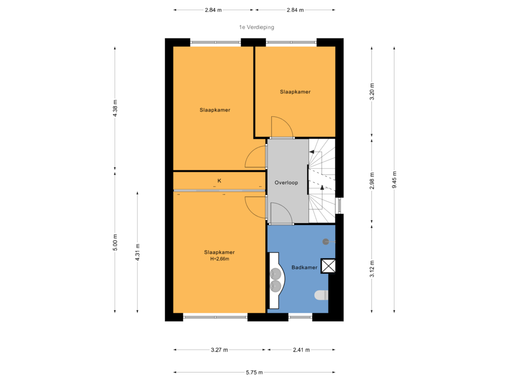 Bekijk plattegrond van 1e Verdieping van Ceresstraat 16