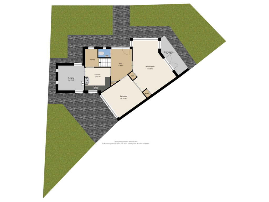 View floorplan of Begane grond + tuin of Plataanweg 1