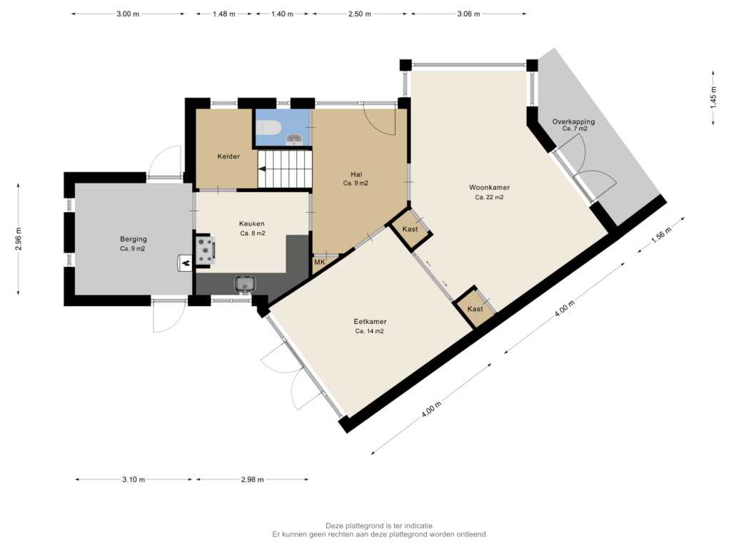 View floorplan of Begane grond of Plataanweg 1