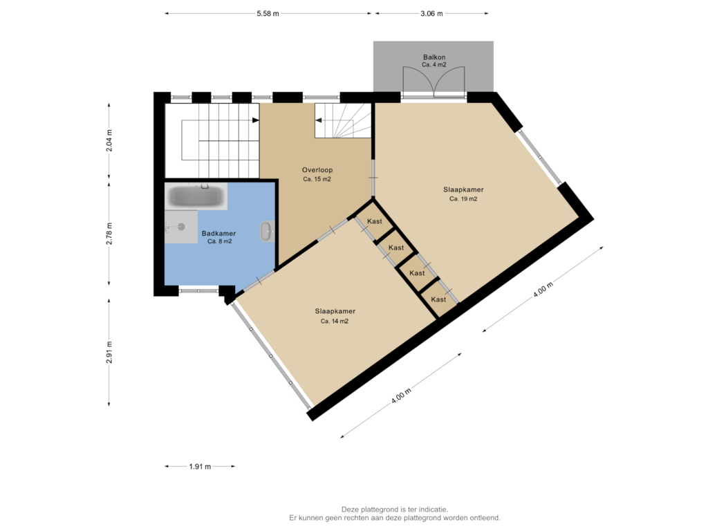 View floorplan of Eerste verdieping of Plataanweg 1