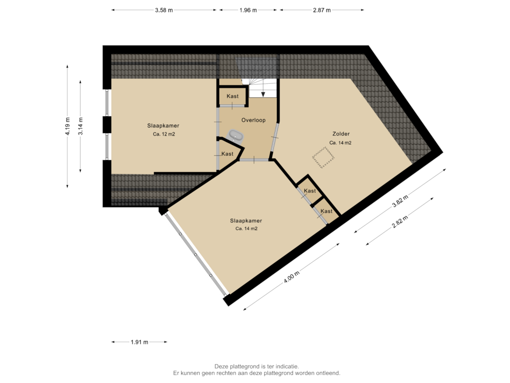 View floorplan of Tweede verdieping of Plataanweg 1