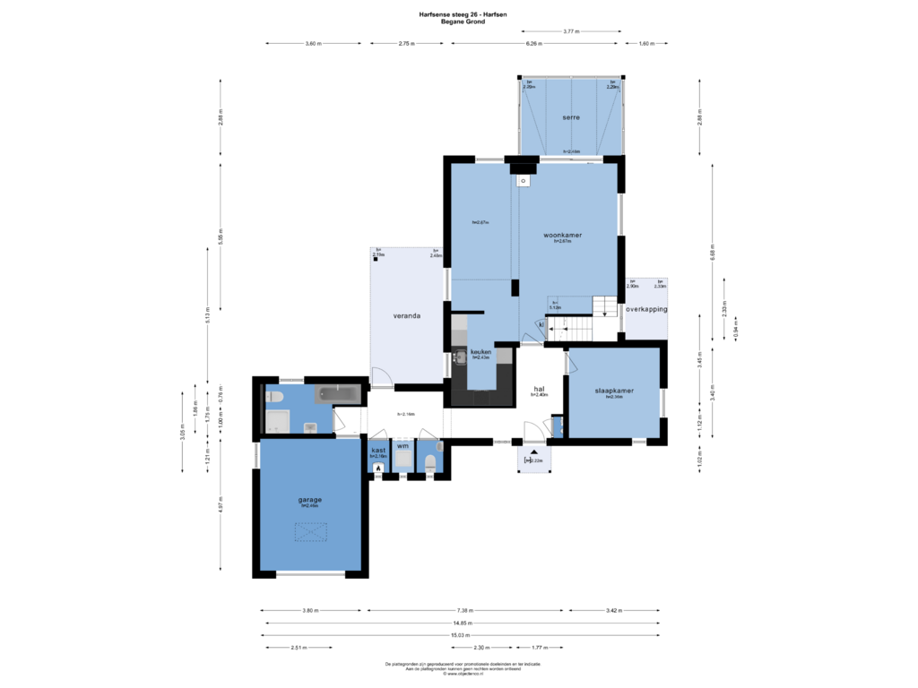 Bekijk plattegrond van BEGANE GROND van Harfsense Steeg 26