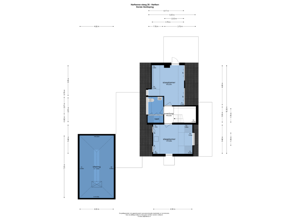 Bekijk plattegrond van EERSTE VERDIEPING van Harfsense Steeg 26