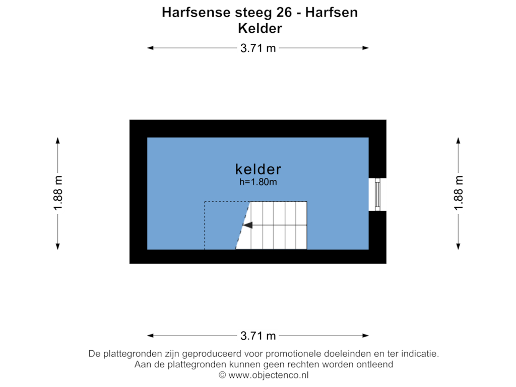 Bekijk plattegrond van KELDER van Harfsense Steeg 26