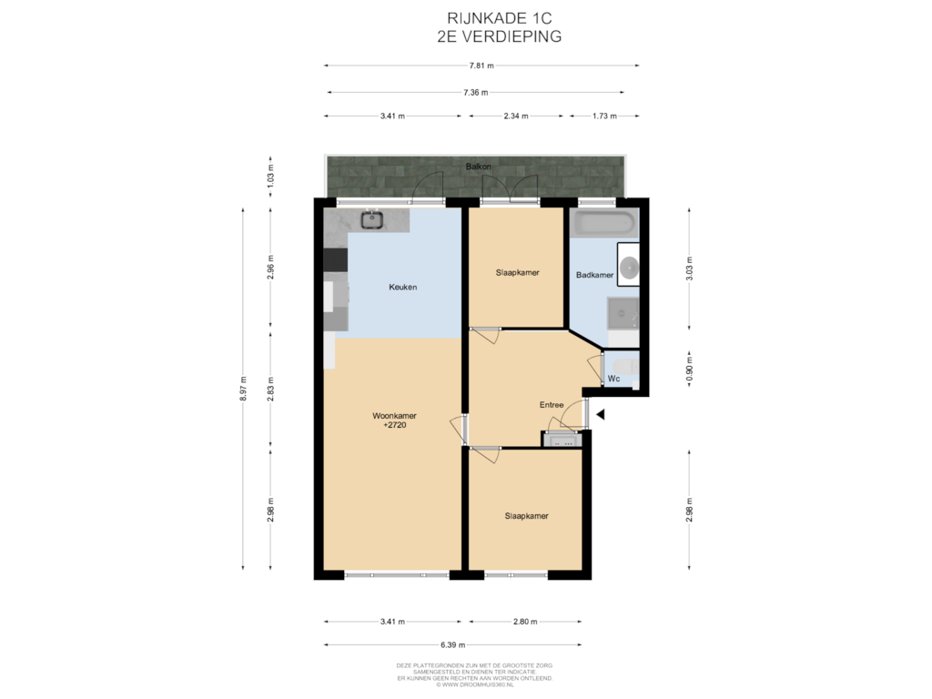 Bekijk plattegrond van 2E Verdieping van Rijnkade 1-C