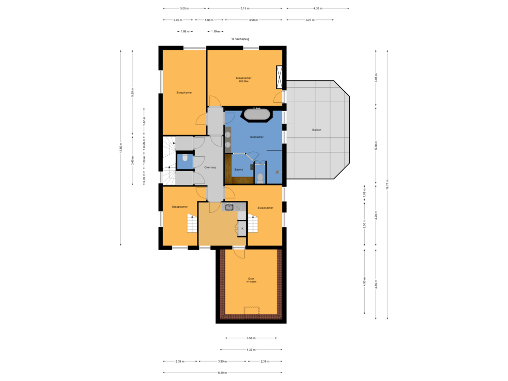 Bekijk plattegrond van 1e Verdieping van Graaf Arnulfpad 4