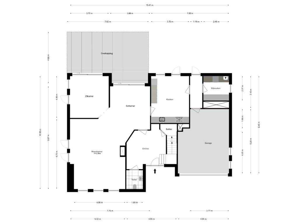 View floorplan of Begane Grond of Marie Curielaan 13