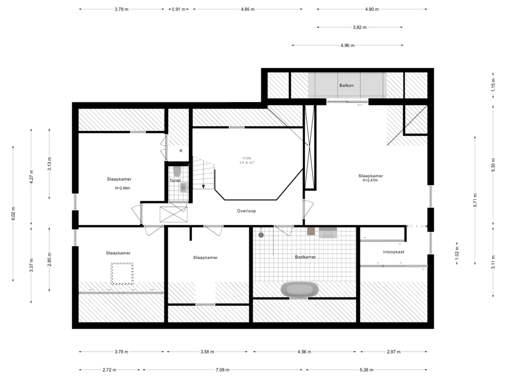 View floorplan of 1e Verdieping of Marie Curielaan 13