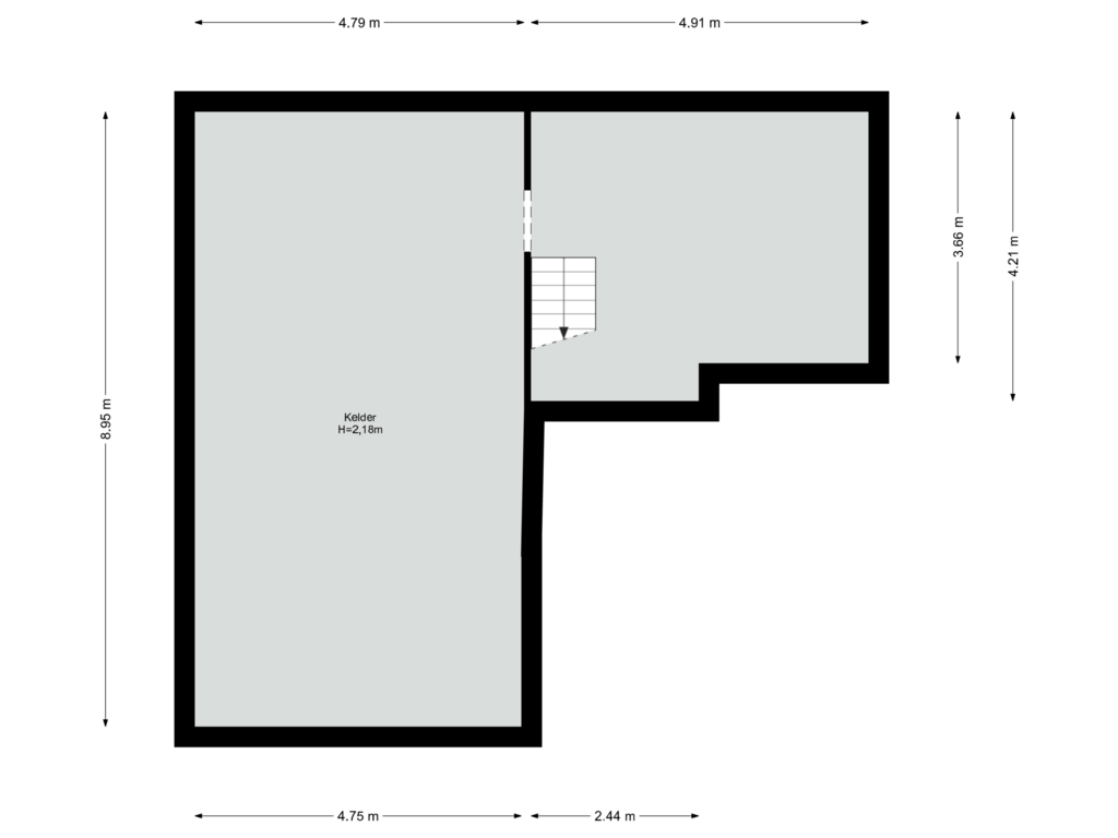 View floorplan of Kelder of Marie Curielaan 13