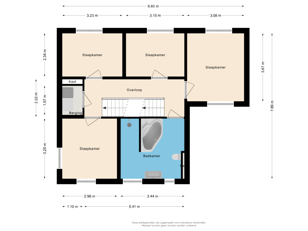 View floorplan of Eerste verdieping of Akkerland 19