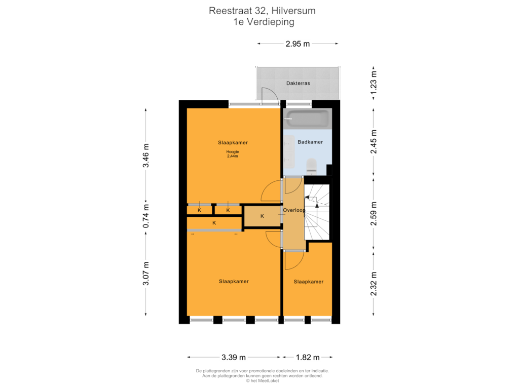 View floorplan of 1e Verdieping of Reestraat 32