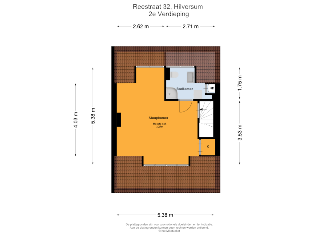 View floorplan of 2e Verdieping of Reestraat 32