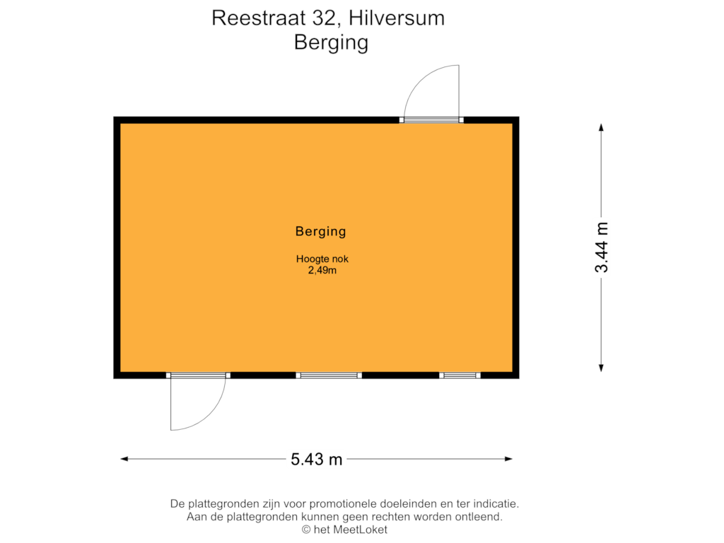 View floorplan of Berging of Reestraat 32