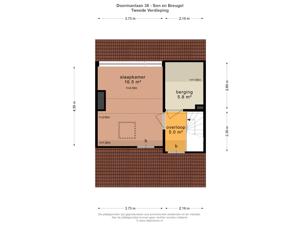 Bekijk plattegrond van TWEEDE VERDIEPING van Doormanlaan 38