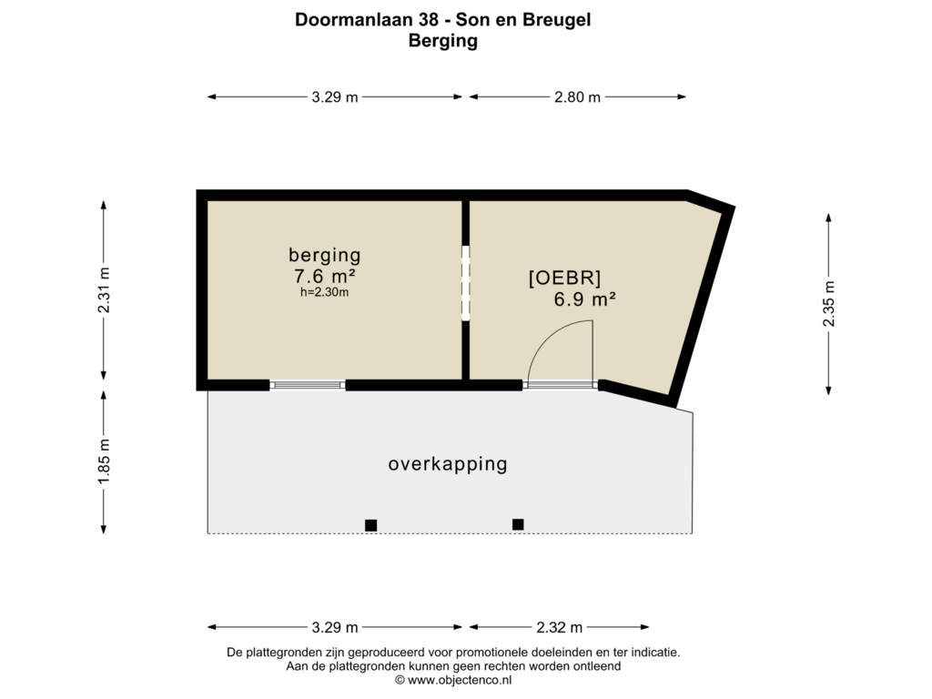 Bekijk plattegrond van BERGING van Doormanlaan 38