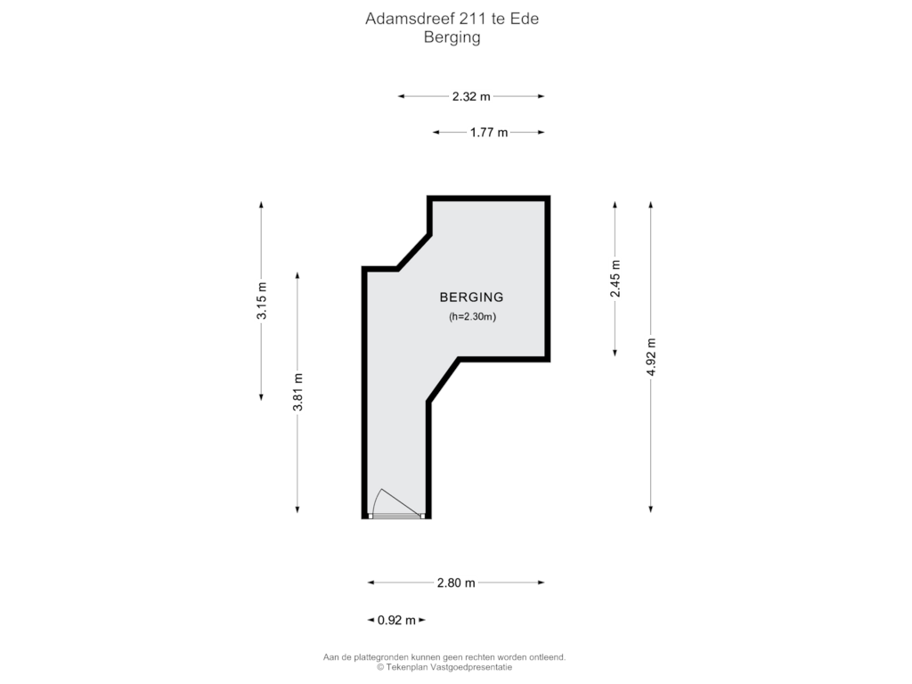 View floorplan of Berging of Adamsdreef 211